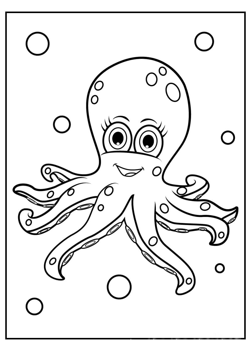 dibujo pulpo esponjoso colorear