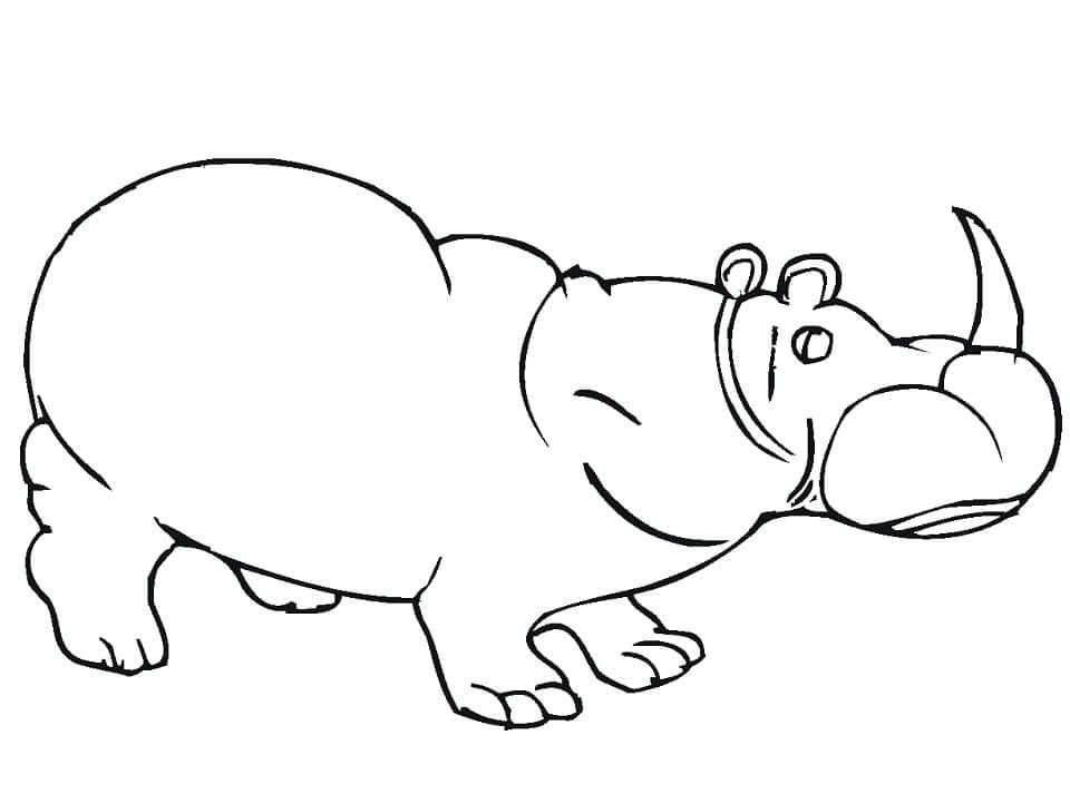 dibujo rinoceronte 1 para colorear