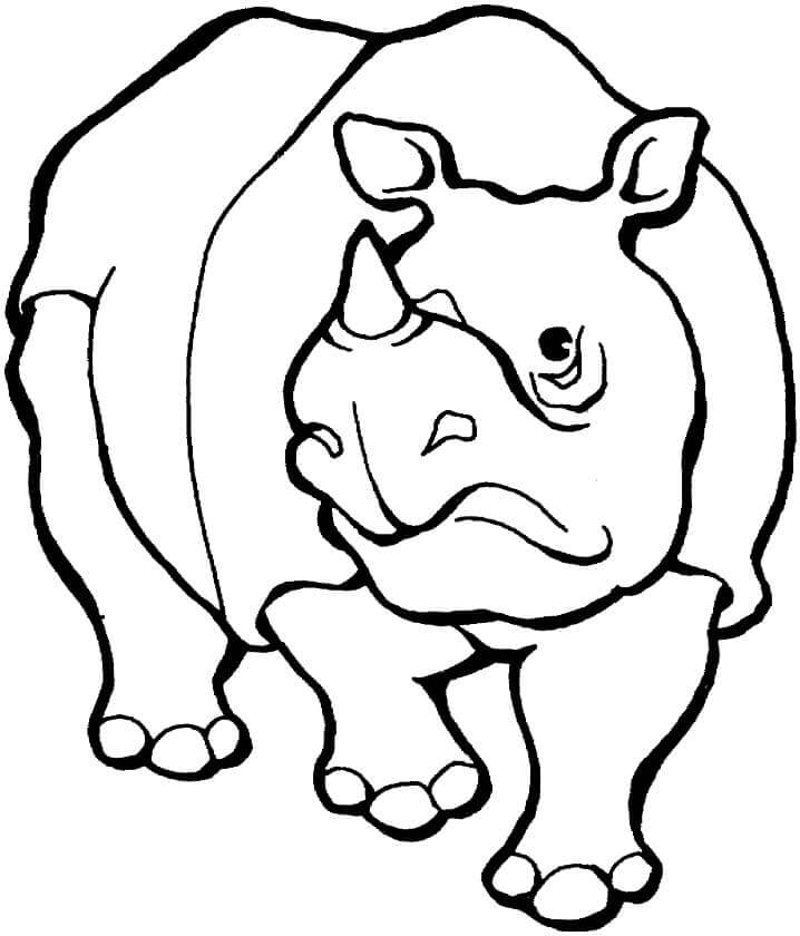 dibujo rinoceronte enojado para colorear