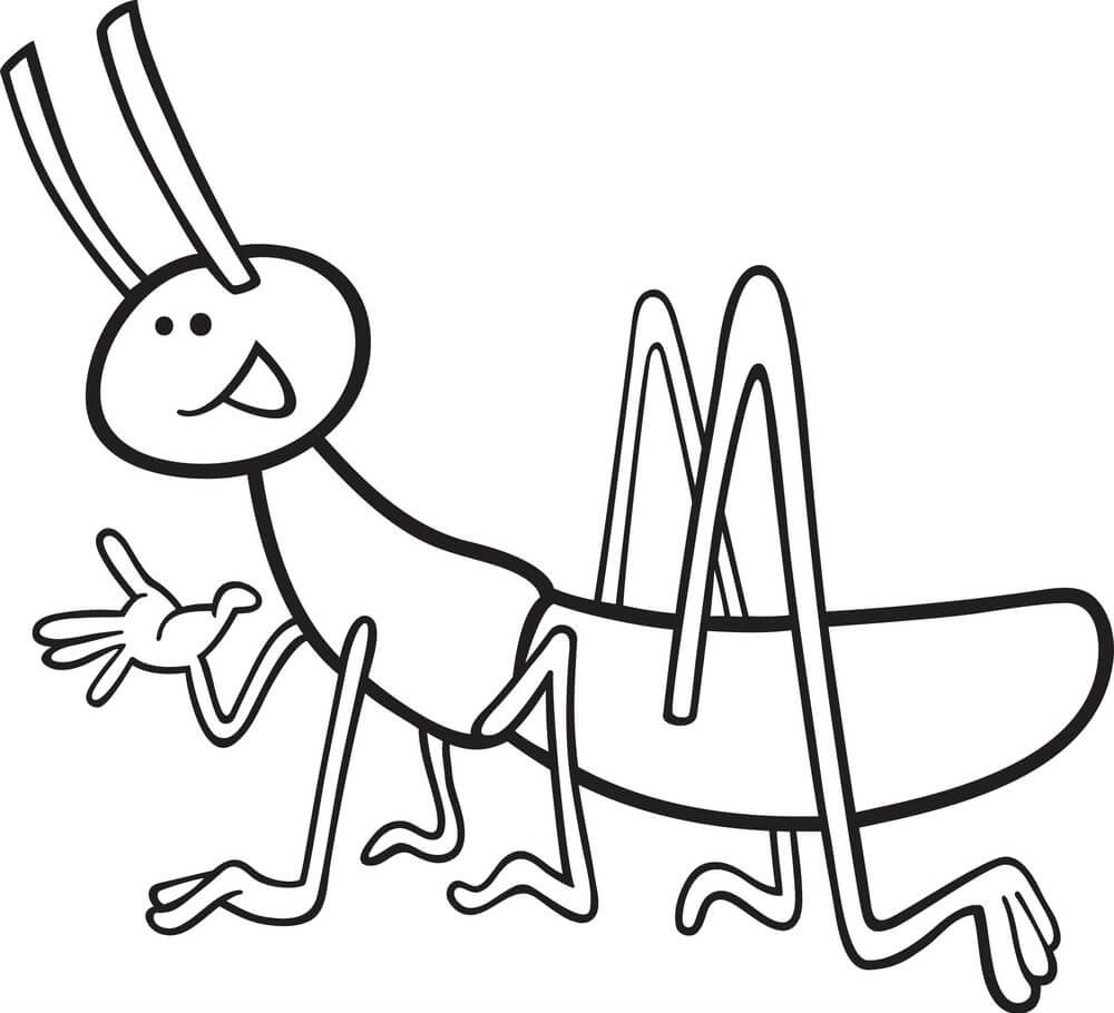 dibujo diversion de saltamontes para colorear