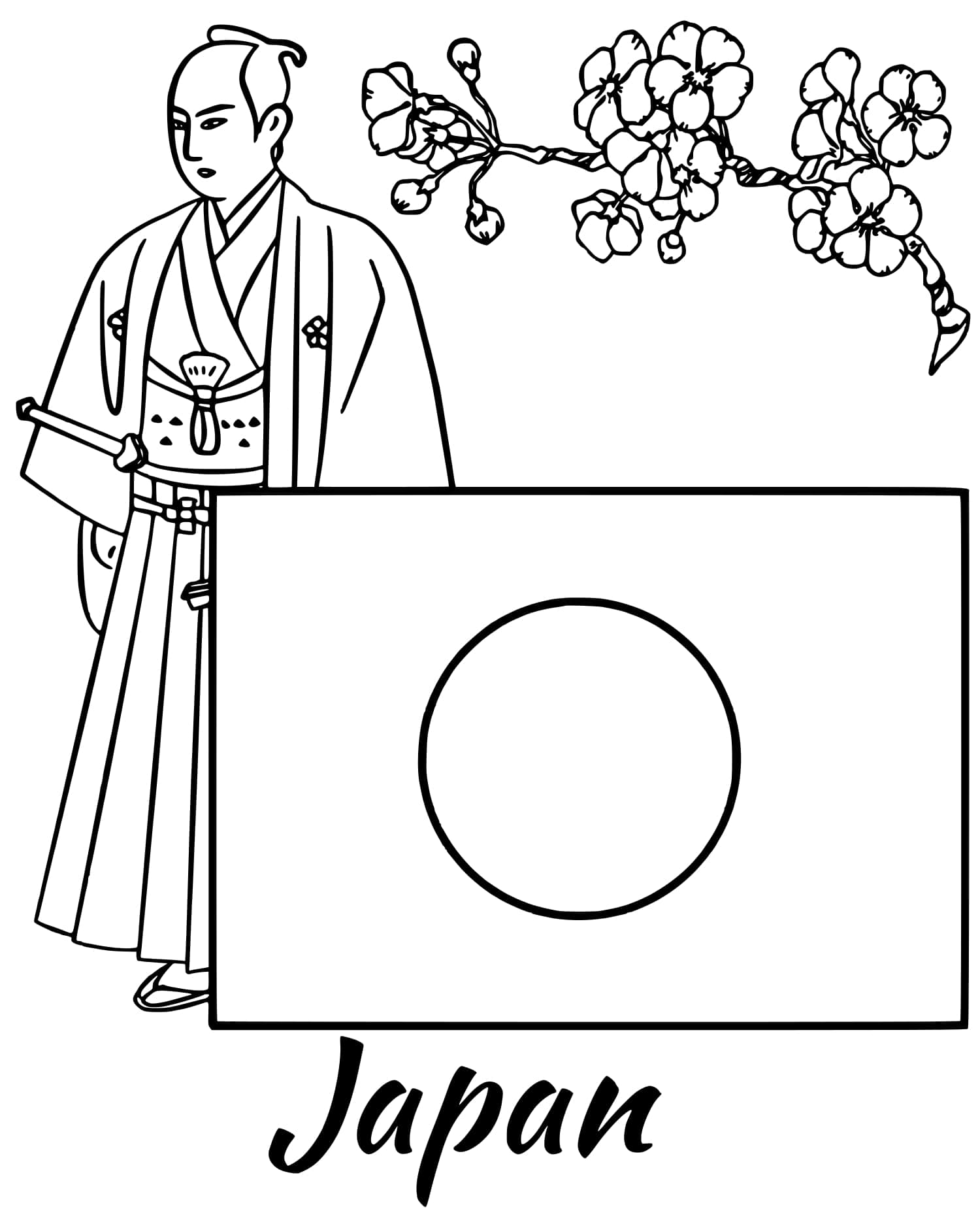 Samurai para Colorear