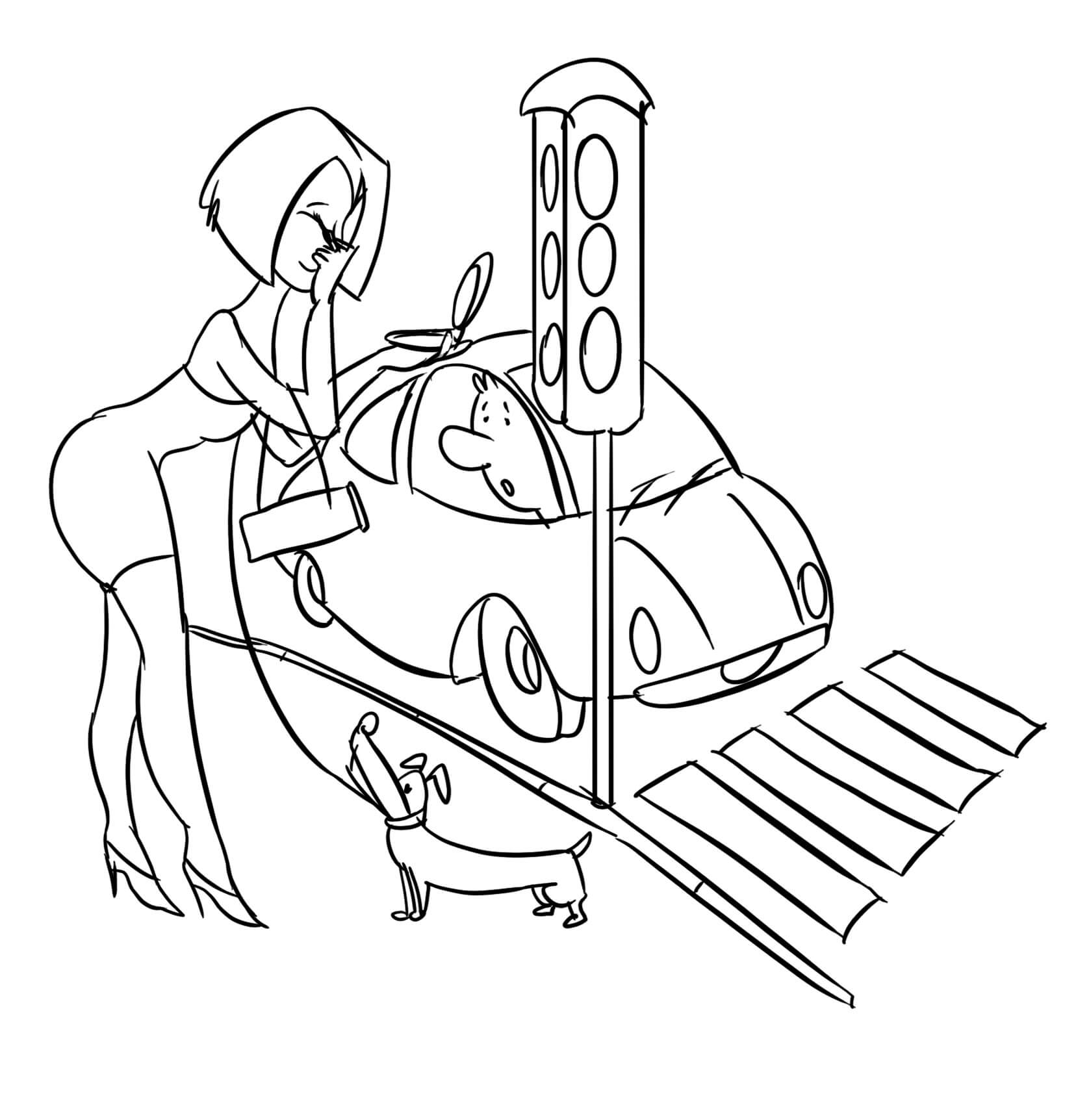 dibujo emoji de semaforo para imprimir y colorear
