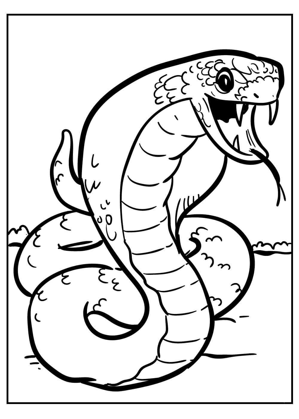 dibujo cobra graciosa para colorear