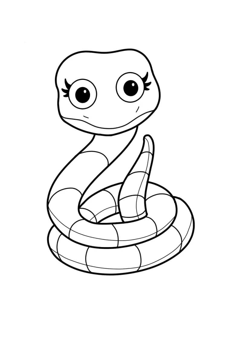 dibujo dulce serpiente para colorear