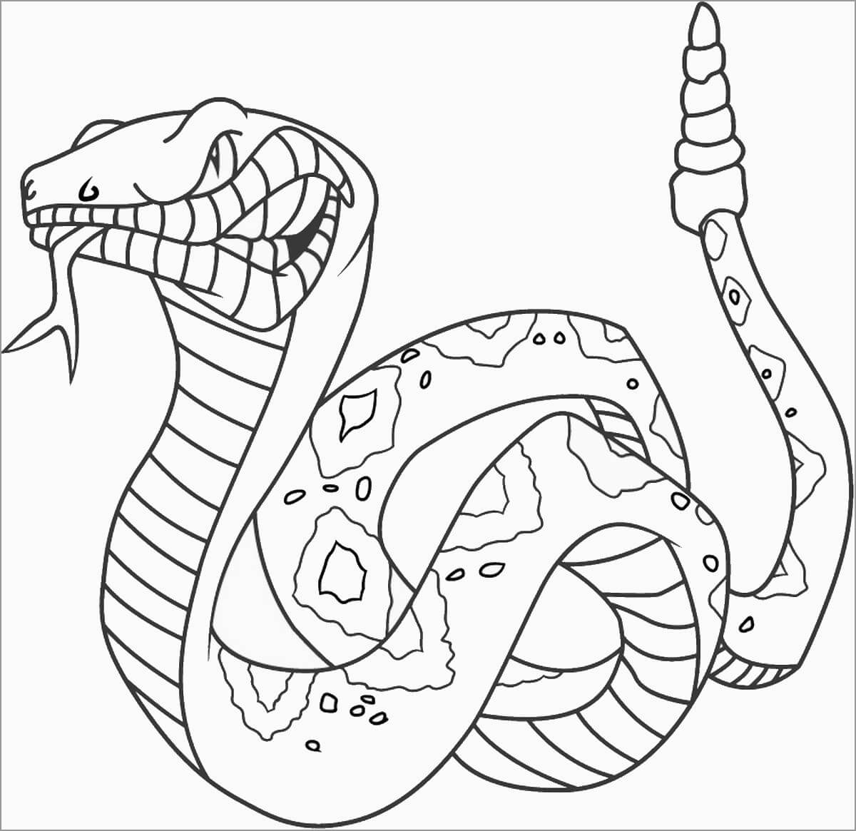 dibujo gran serpiente para colorear