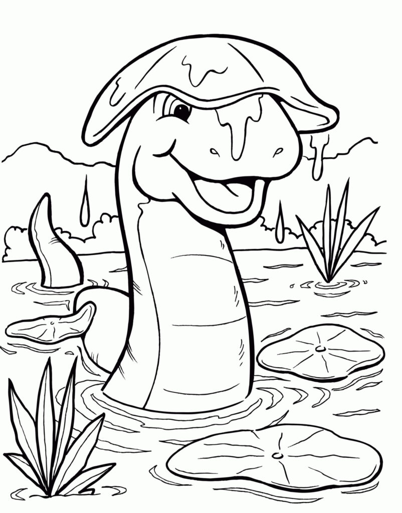 Dibujo Lily Pad Y Serpiente Para Colorear