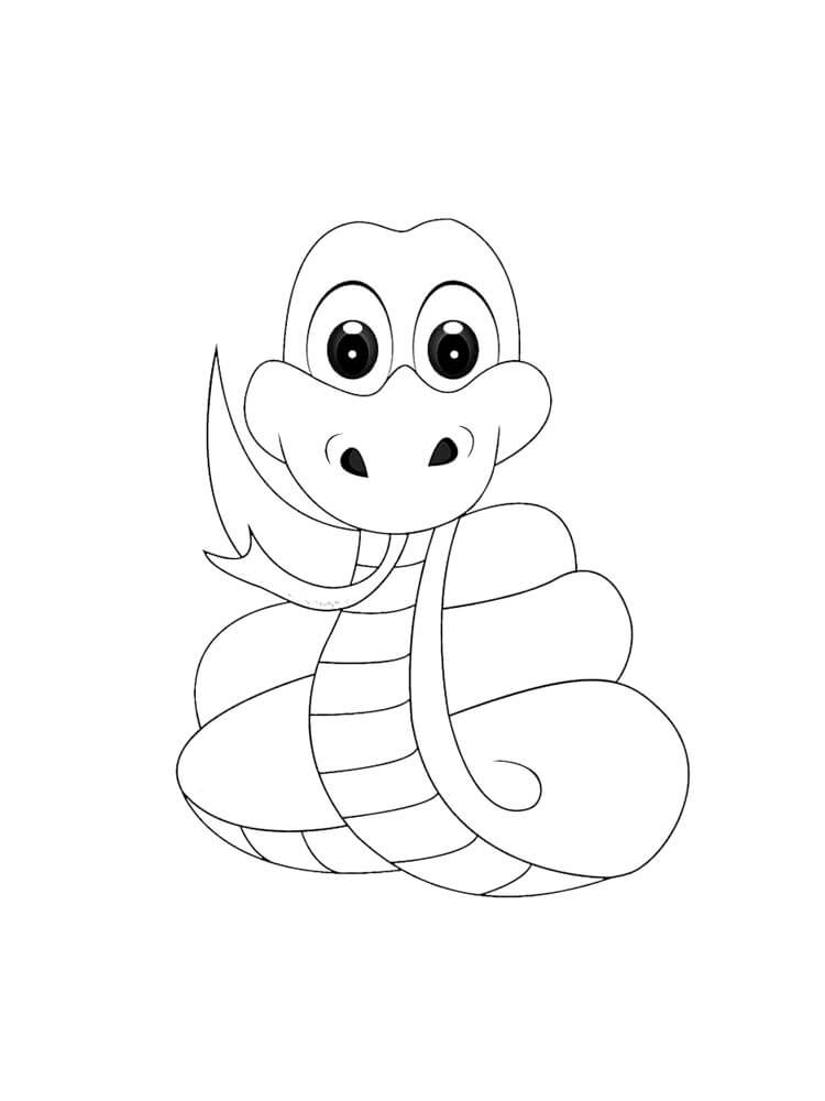 dibujo serpiente adorable para colorear
