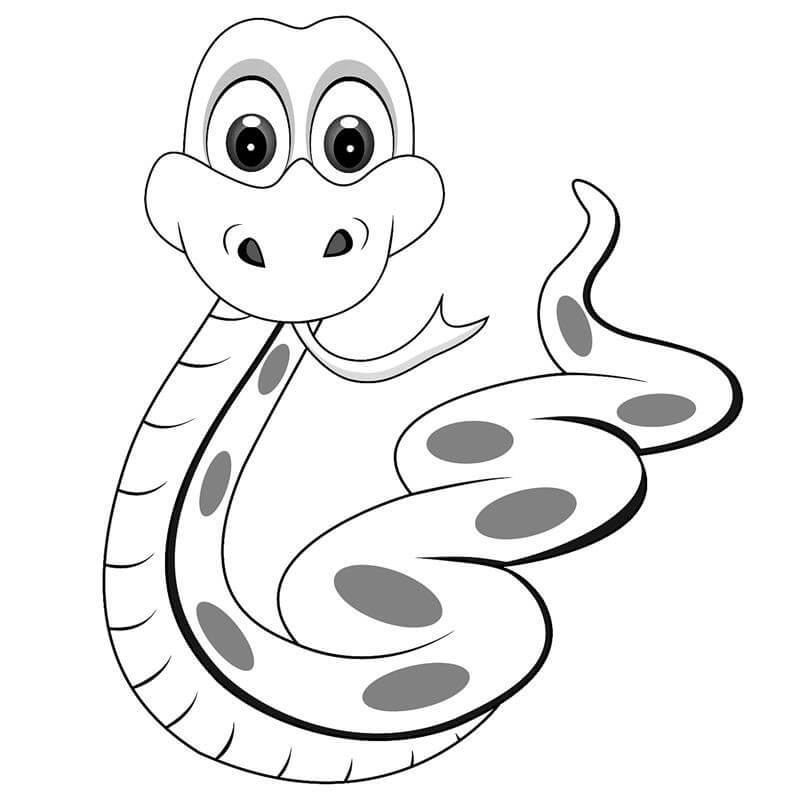 dibujo serpiente de caricatura para colorear