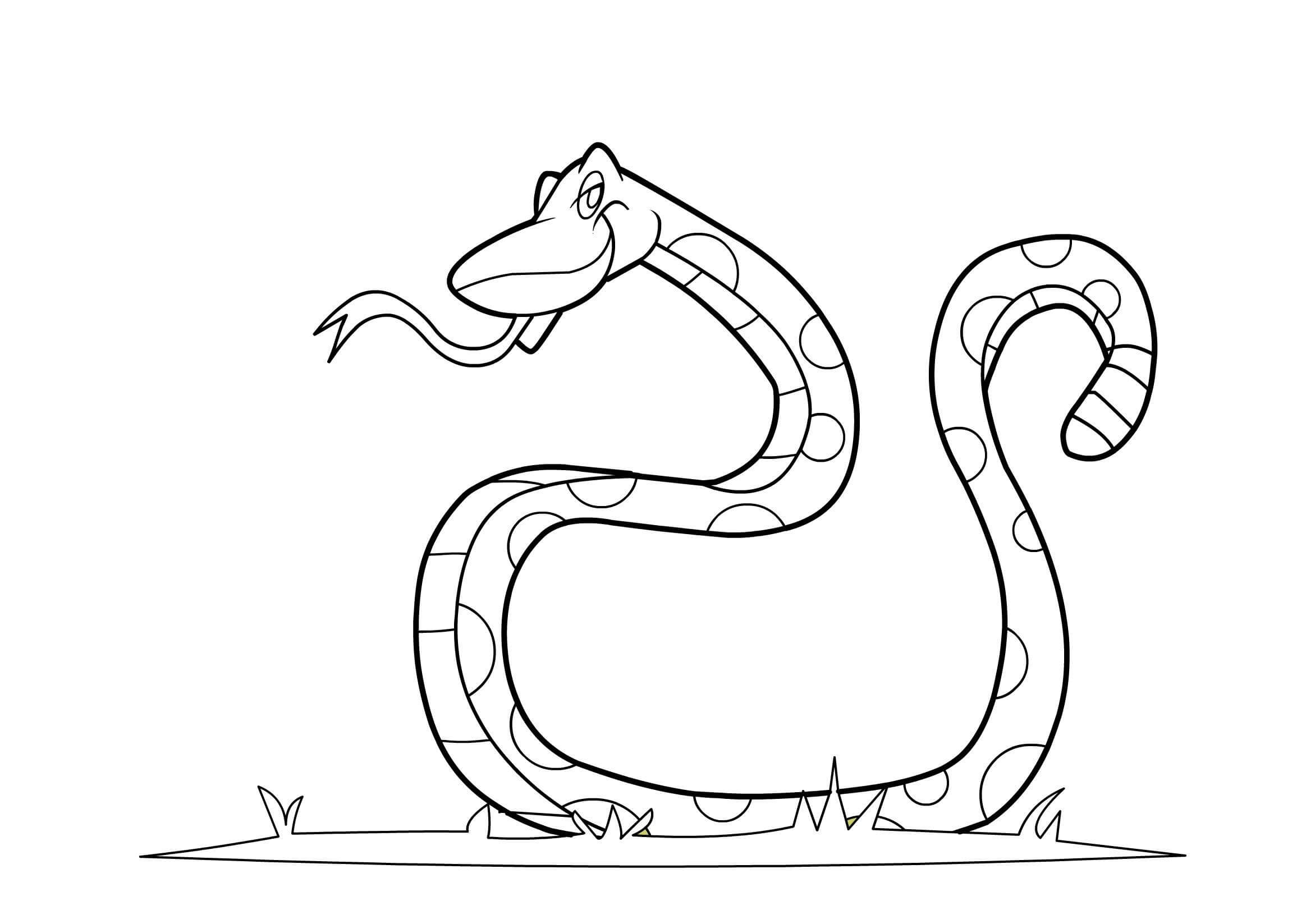 dibujo serpiente fresca para colorear