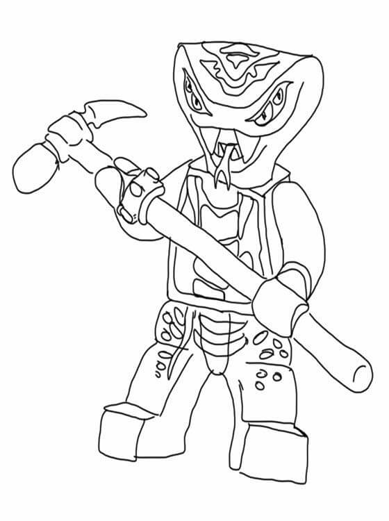 dibujo serpiente lego para colorear
