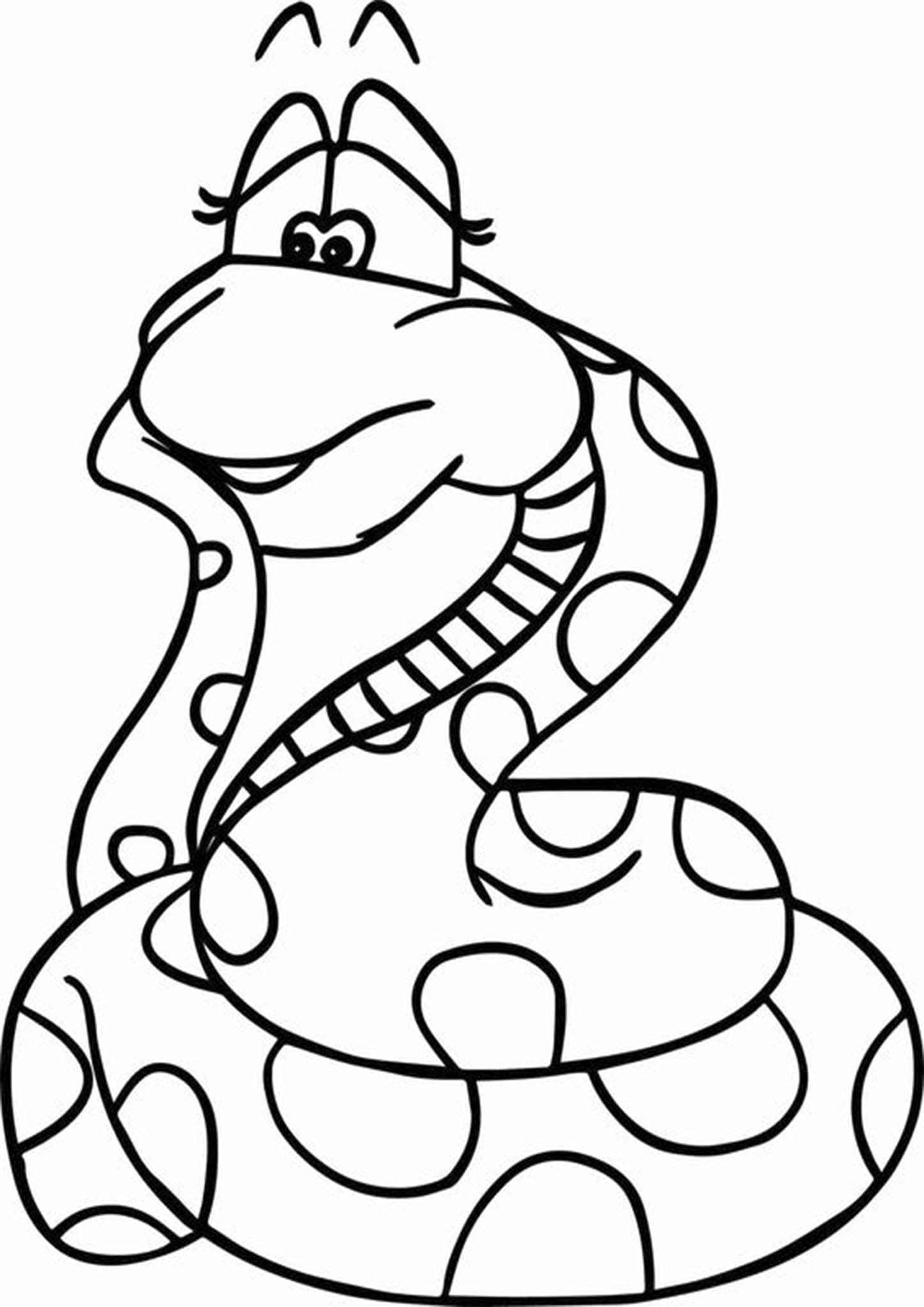 dibujo serpiente linda para colorear