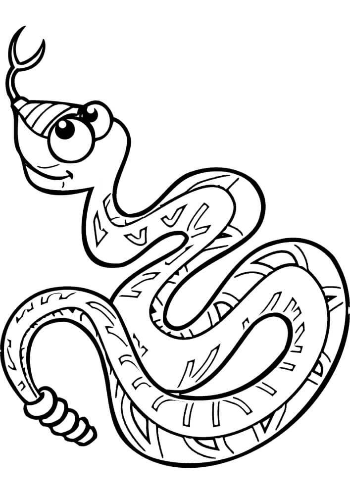 dibujo serpiente normal para colorear