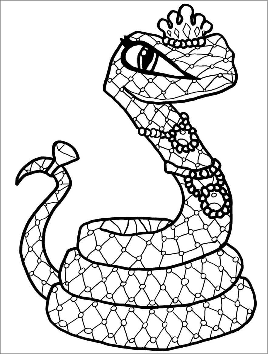 dibujo serpiente reina para colorear