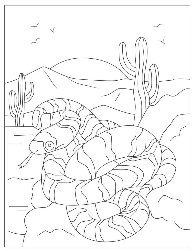 dibujo serpiente sonriendo para colorear