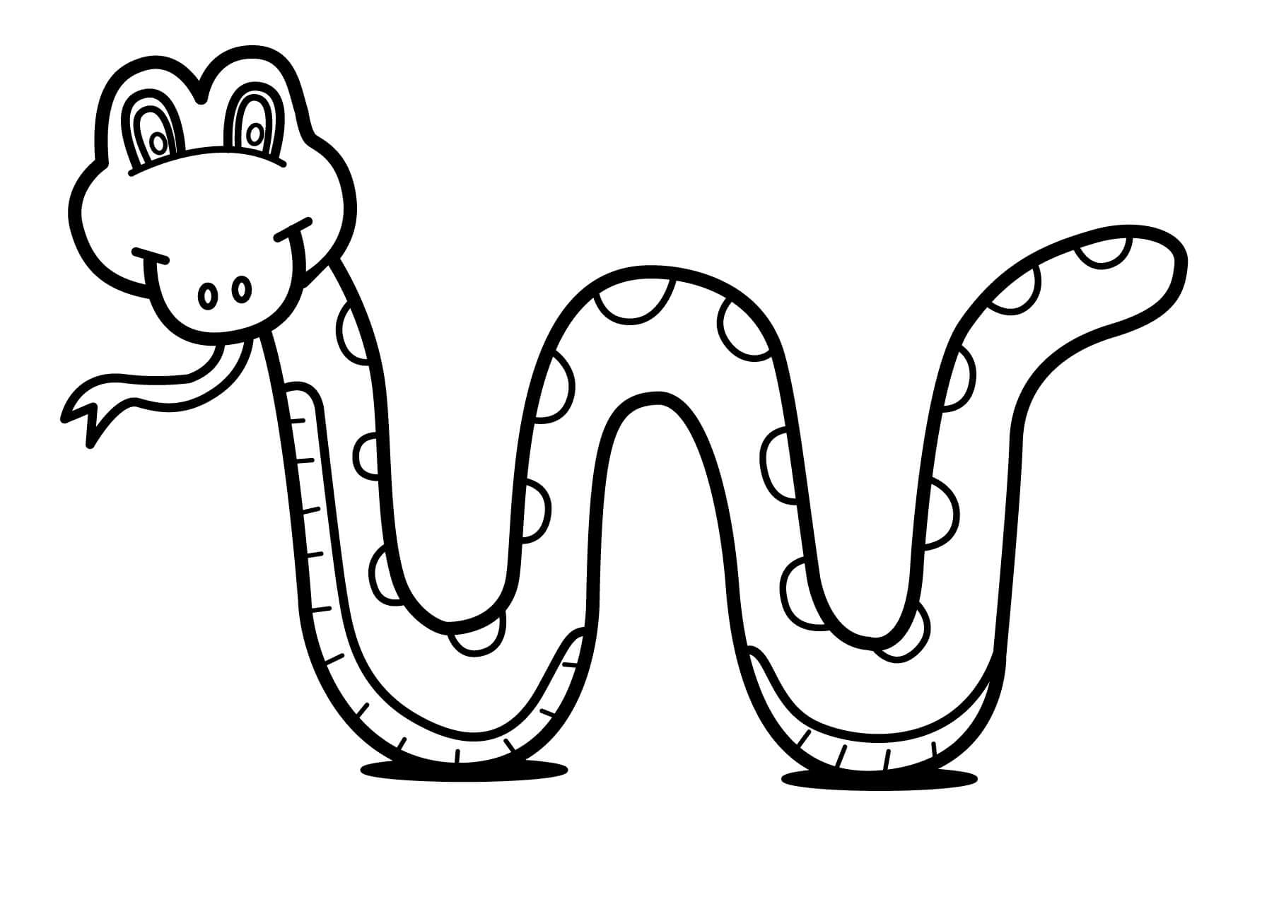 dibujo serpiente sonriente para colorear