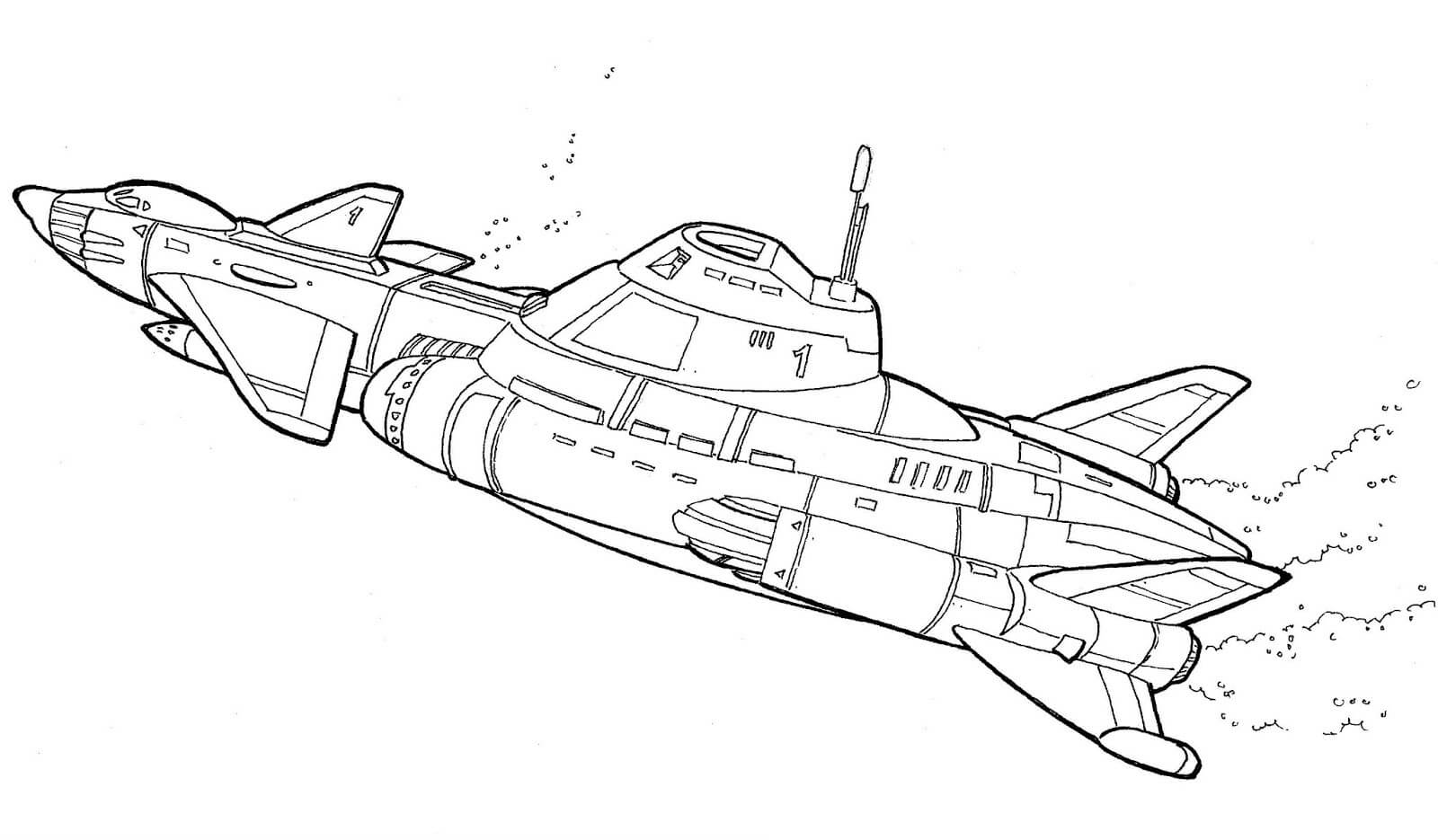 dibujo adorable submarino para imprimir y colorear