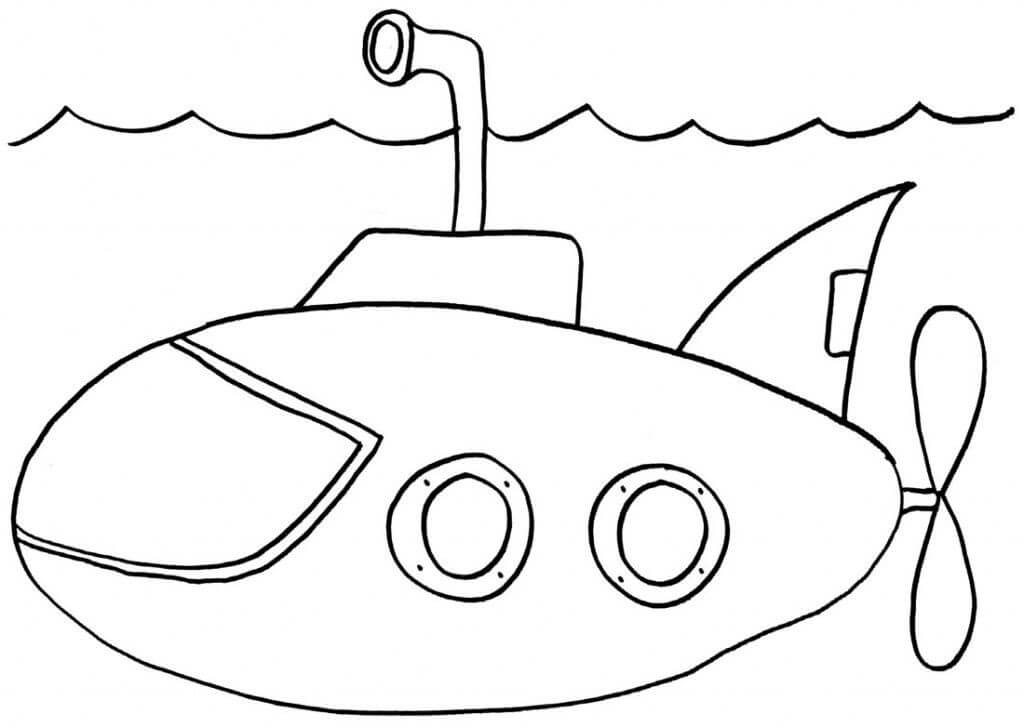 dibujo bonito submarino para imprimir y colorear