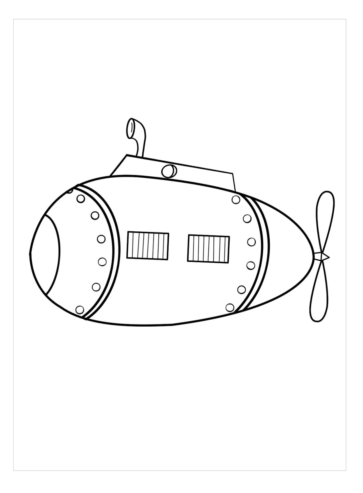 dibujo dibujo de submarinos para imprimir y colorear