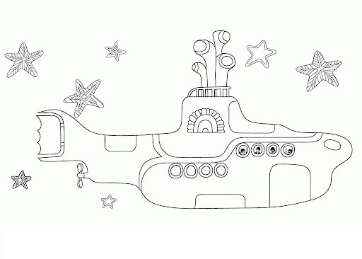 dibujo lindos submarinos para imprimir y colorear