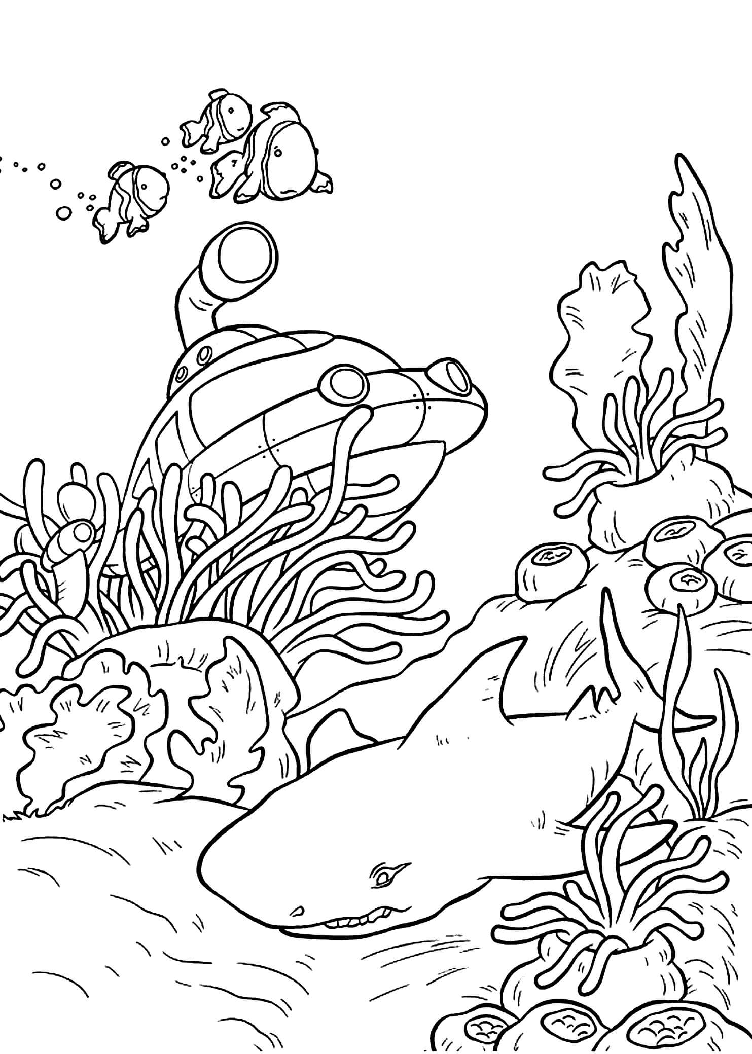 dibujo submarinos impresionantes para imprimir y colorear