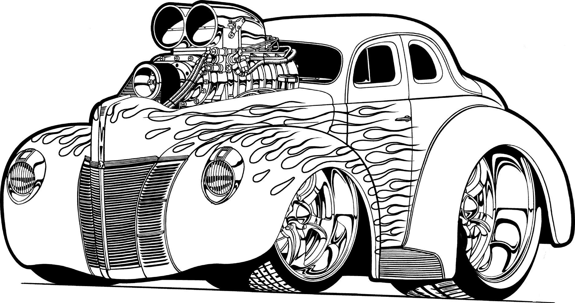 dibujo coche super impresionante imprimir y colorear