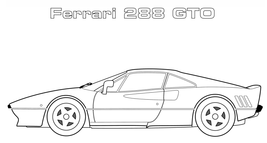 dibujo ferrari 288 gto imprimir y colorear