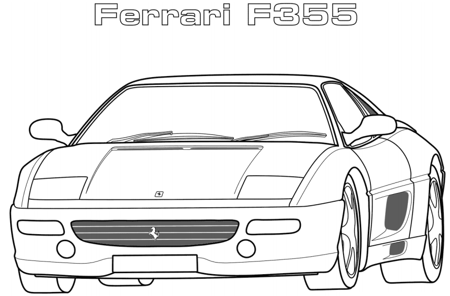 dibujo ferrari f355 imprimir y colorear