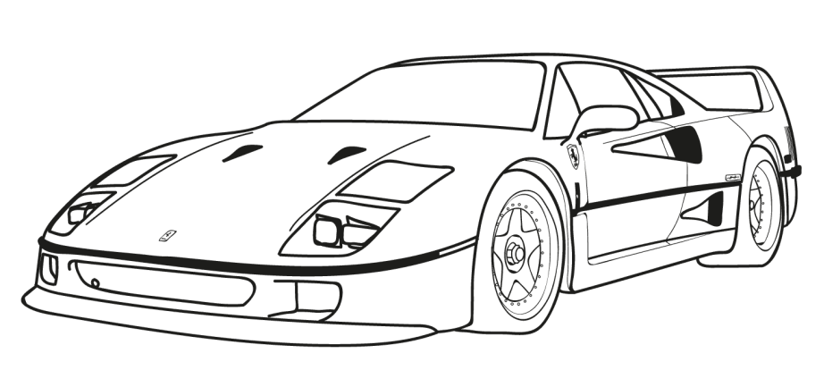 dibujo ferrari f40 imprimir y colorear