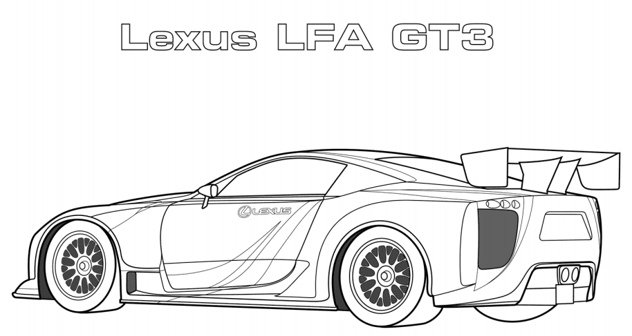 dibujo lexus lfa gt3 imprimir y colorear