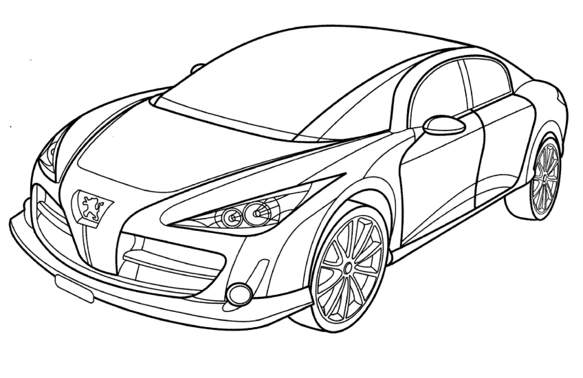dibujo peugeot rc 2 imprimir y colorear