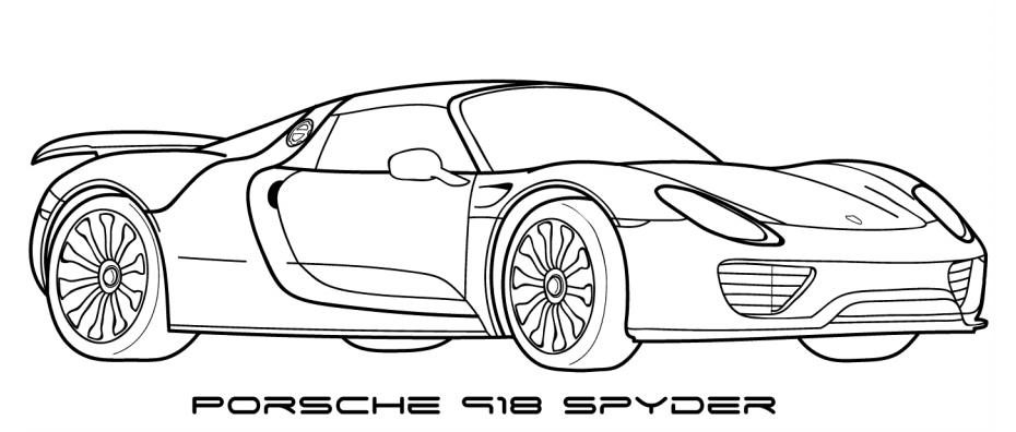 dibujo porsche 918 spyder imprimir y colorear