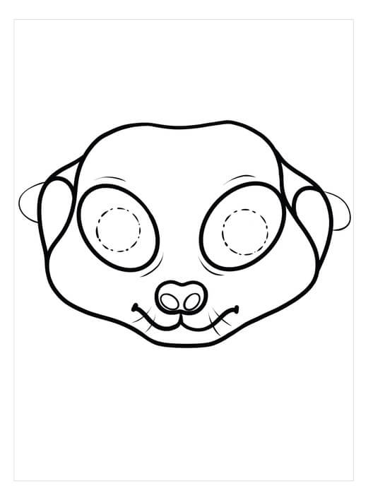 dibujo mascara de suricata para colorear