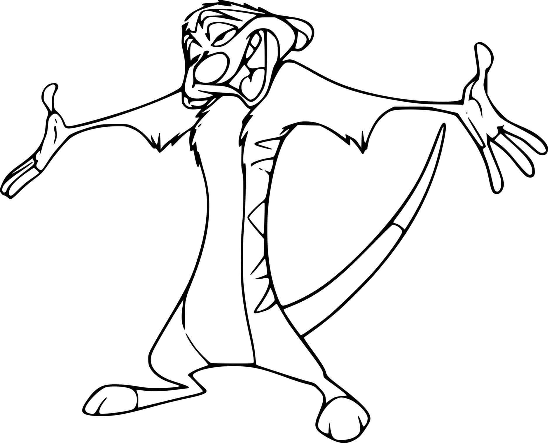 dibujo suricata divertido para colorear