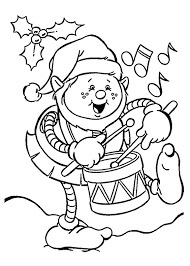 dibujo duende navideno tocando el tambor para colorear