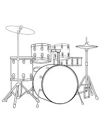 dibujo increible kit de bateria para colorear