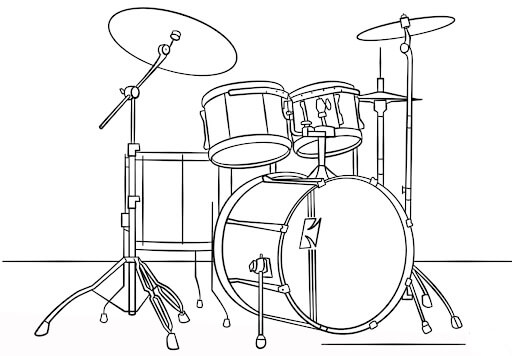 dibujo juego de bateria para colorear