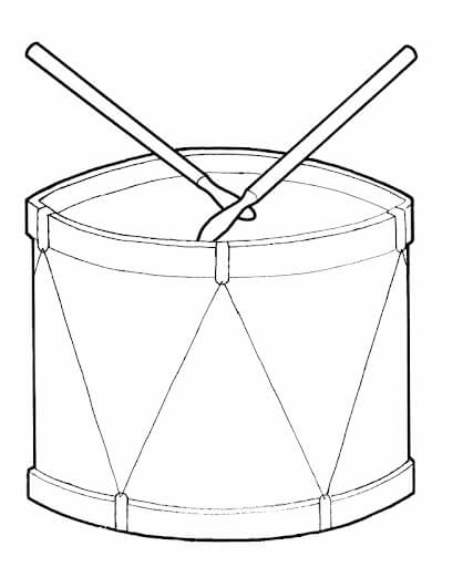 dibujo juguete de tambor para colorear