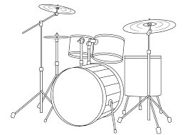 dibujo kit de bateria individual para colorear
