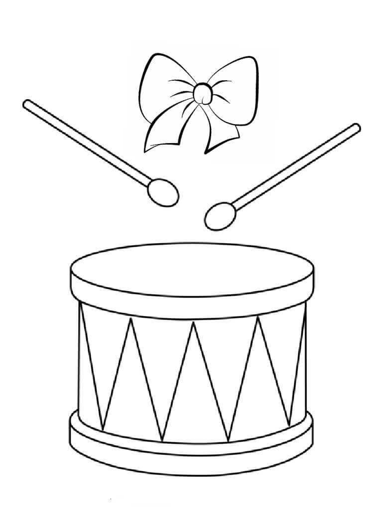 dibujo tambor de navidad para colorear