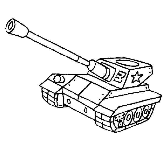 dibujo pequeno tanque para imprimir y colorear