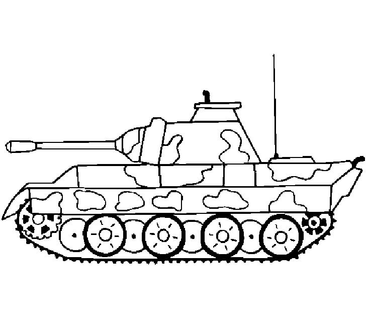 dibujo tanque 2d para imprimir y colorear