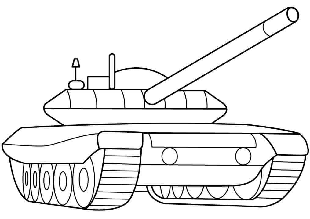 dibujo tanque blindado militar para imprimir y colorear