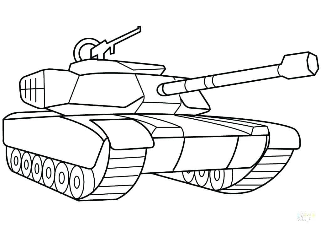 dibujo tanque de combate para imprimir y colorear