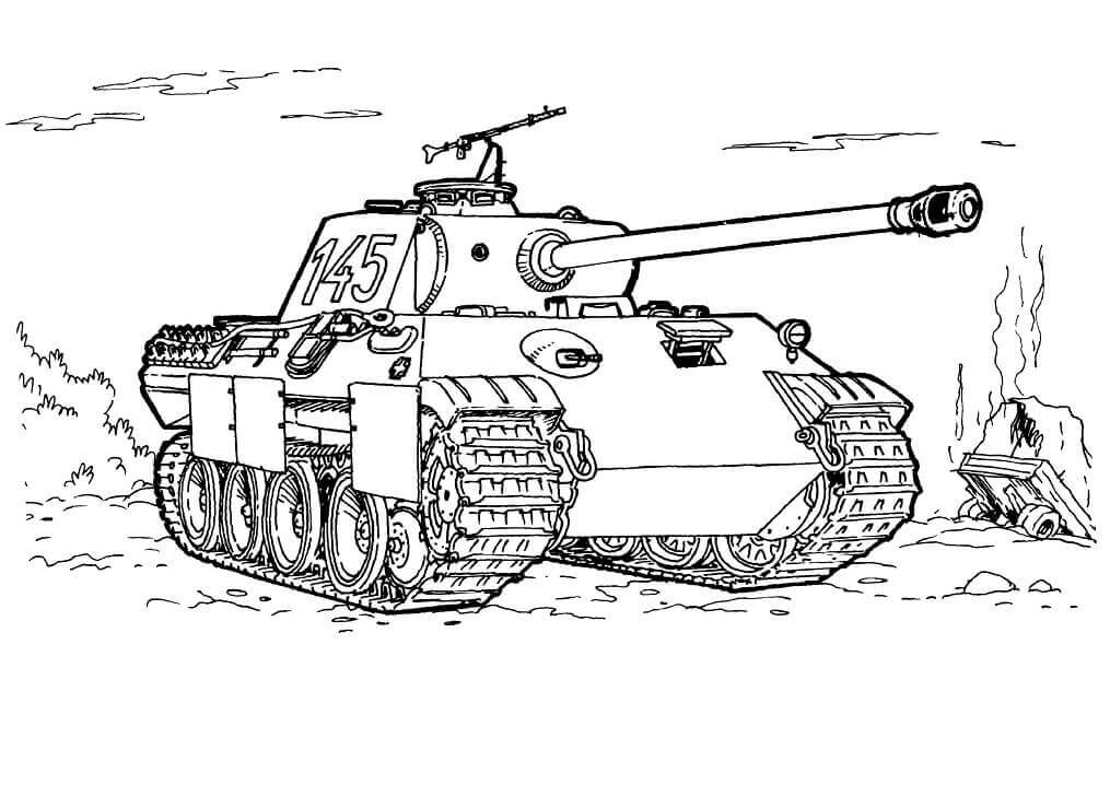 dibujo tanque de pantera para imprimir y colorear