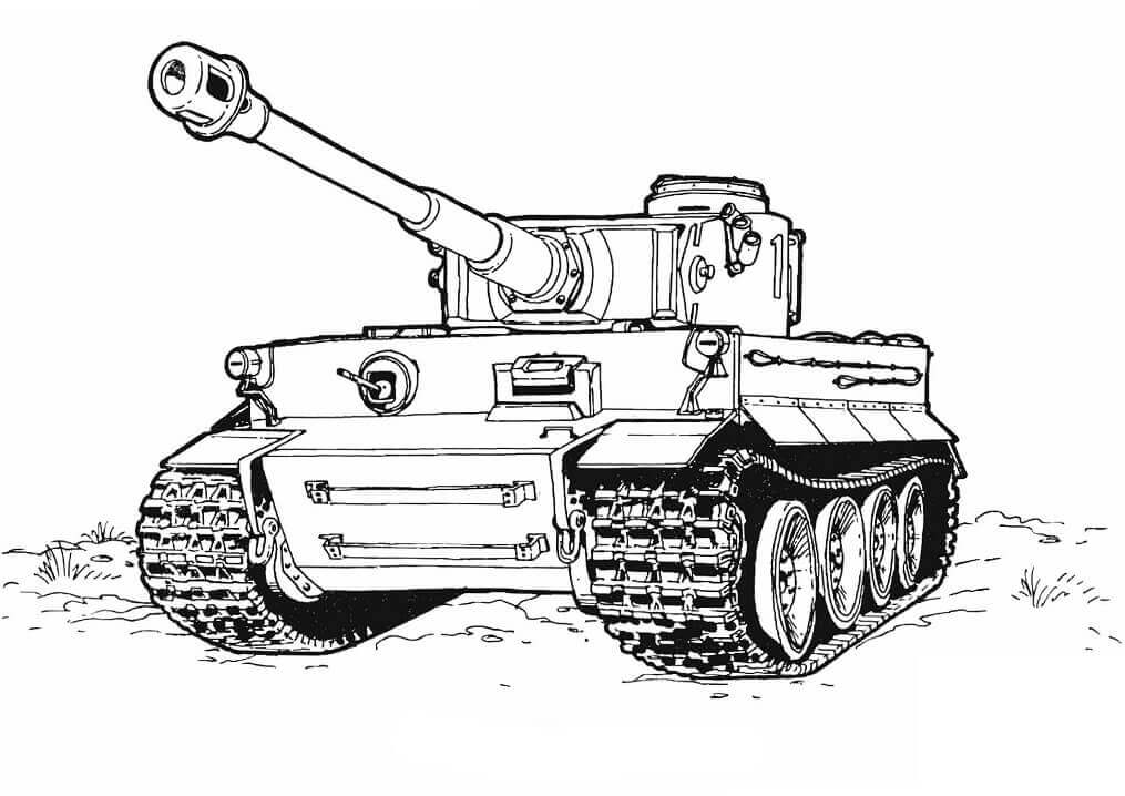 dibujo tanque de tigre para imprimir y colorear