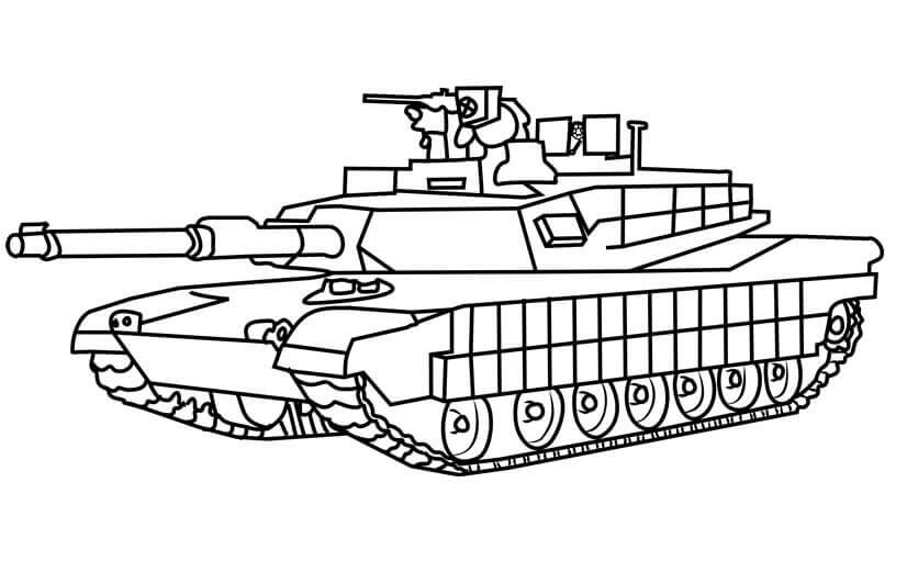 dibujo tanque del ejercito m1 abrams para imprimir y colorear