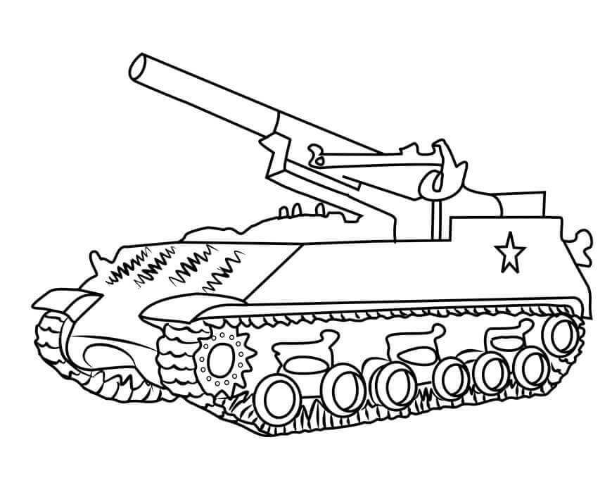 dibujo tanque del ejercito m43 para imprimir y colorear