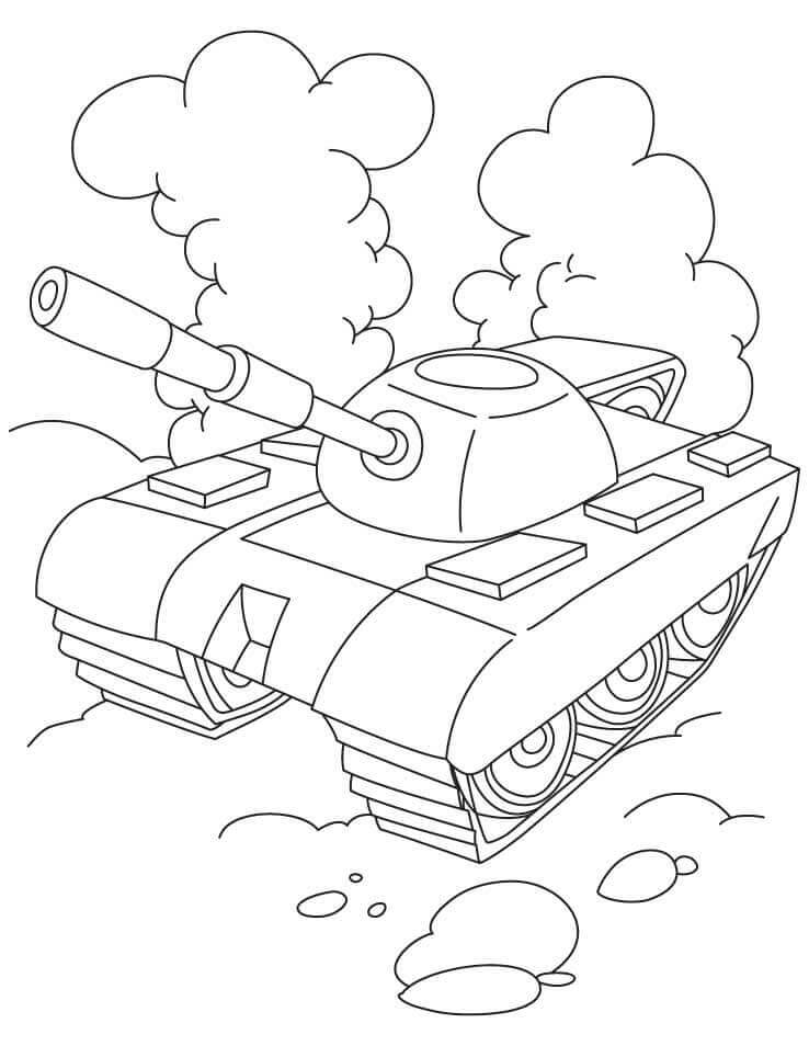 dibujo tanque impresionante para imprimir y colorear