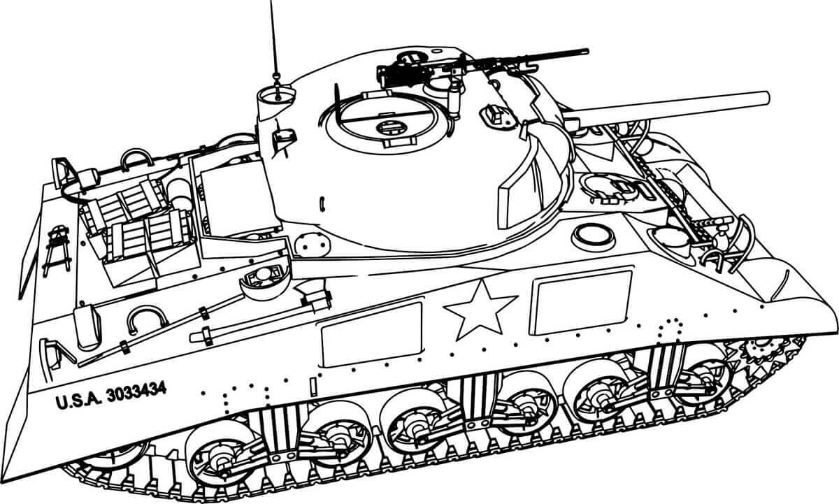 dibujo tanque moderno para imprimir y colorear