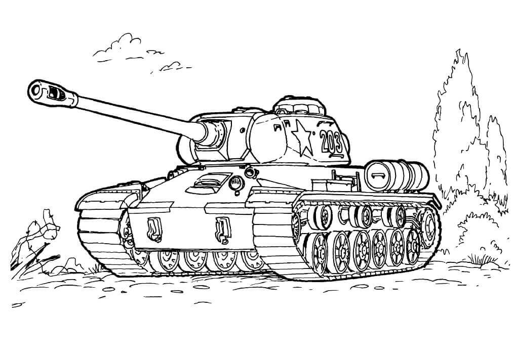 dibujo tanque pesado is 2 para imprimir y colorear
